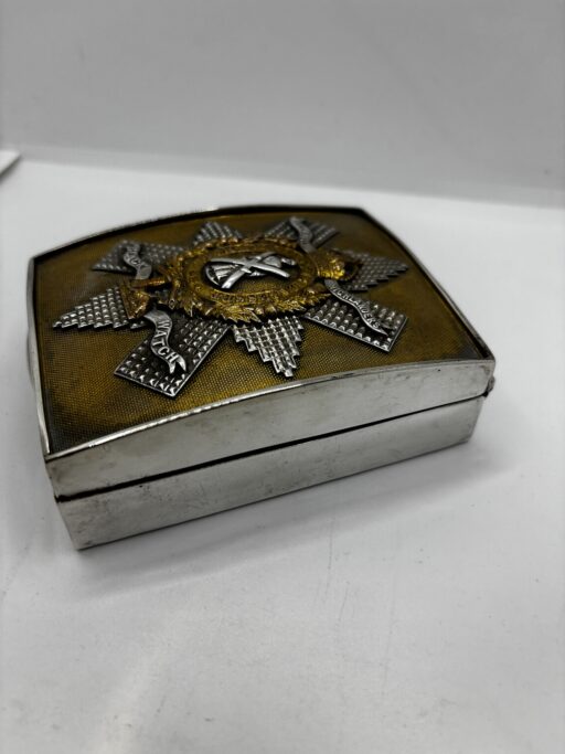 Black Watch silver cigarette box, London 1910. - Image 3